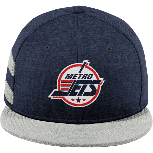 Metro Jets New Era Shadow Heather Striped Flat Bill Snapback Cap