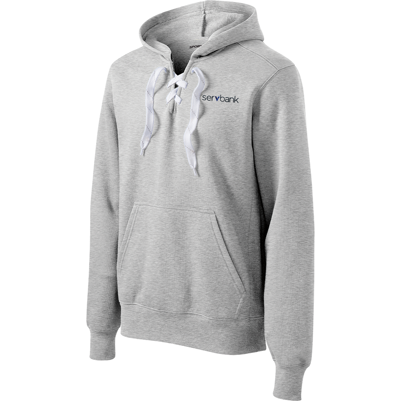 Servbank Lace Up Pullover Hooded Sweatshirt
