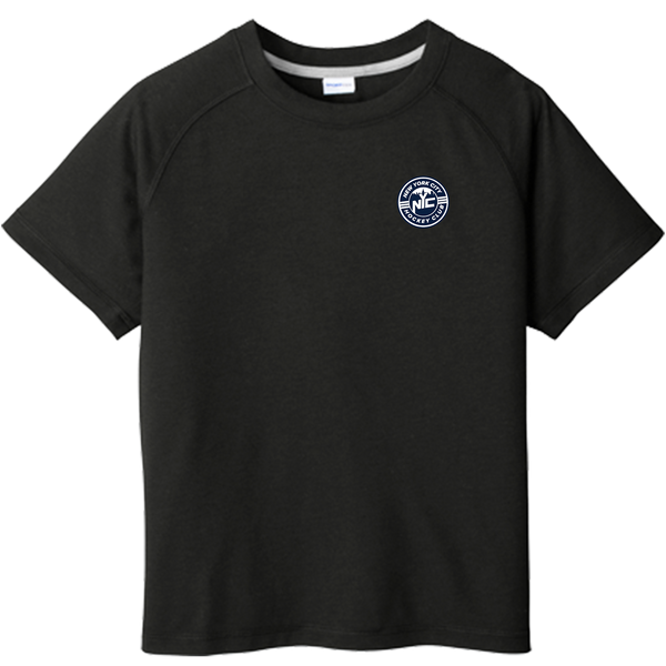 NYC Hockey Club Youth PosiCharge Tri-Blend Wicking Raglan Tee